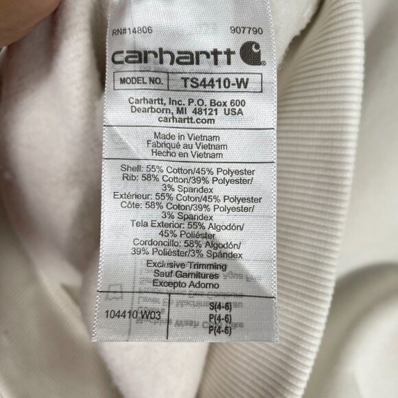 NWOT Carhartt White Relaxed Fit Crewneck Graphic Block‎ Logo Sweatshirt Womens S - Picture 11 of 12